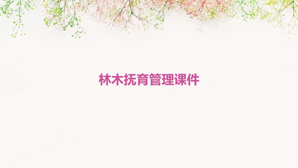 林木抚育管理课件_第1页