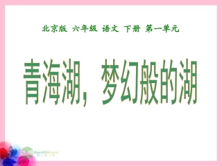六年级语文下册-青海湖-梦幻般的湖-1课件-北京版