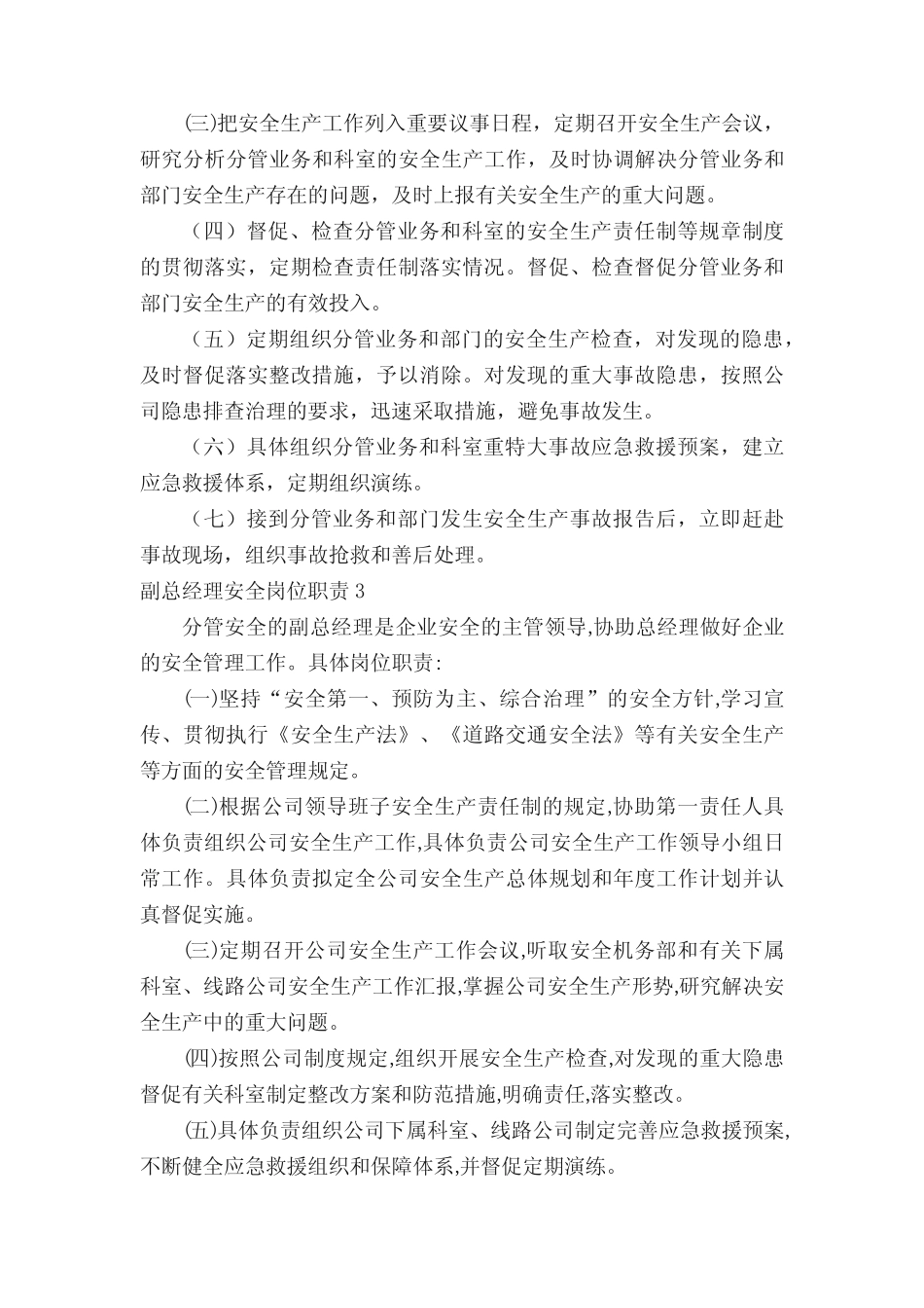 副总经理安全岗位职责 _第2页