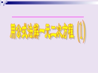 2.5用公式法解一元二次方程