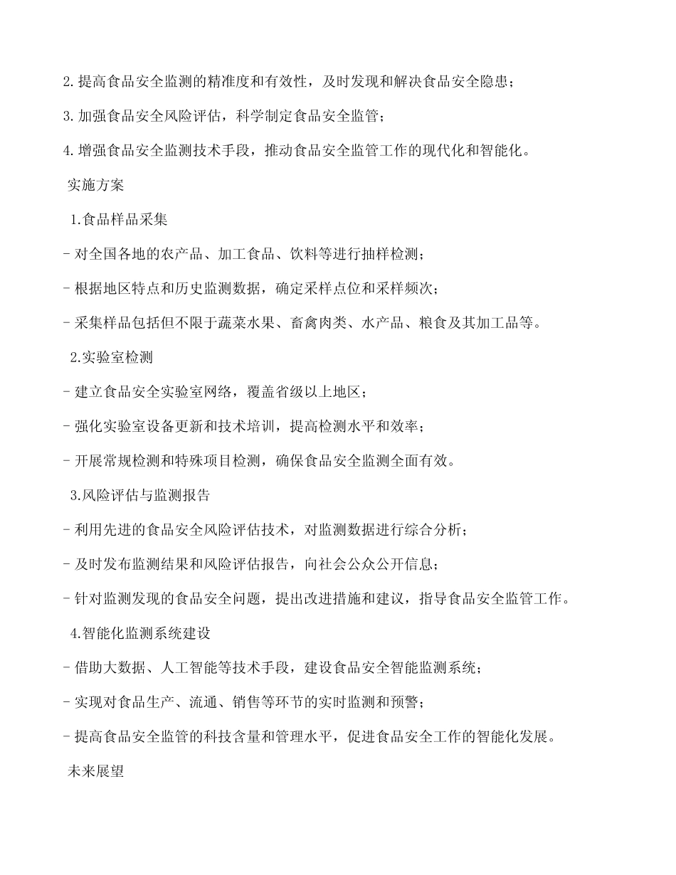2024年国家食品安全风险监测计划_第2页