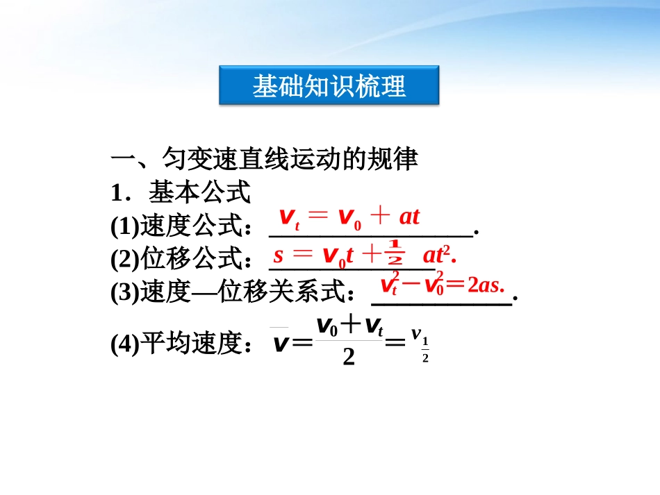【优化方案】2012高考物理总复习-第2章第二节-匀变速直线运动的规律及应用课件-大纲版_第3页