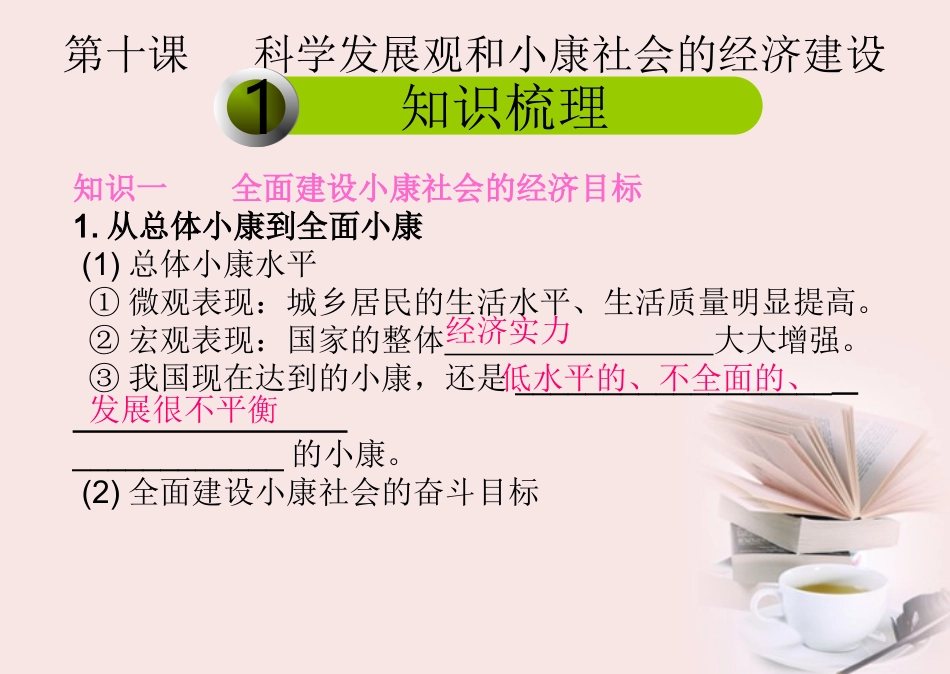 【立体设计】2012高考政治-第10课-科学发展观和小康社会的经济建设知识梳理-新人教版必修1_第2页