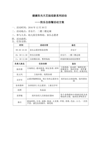 陈玮菁：迎新快乐自助餐活动方案
