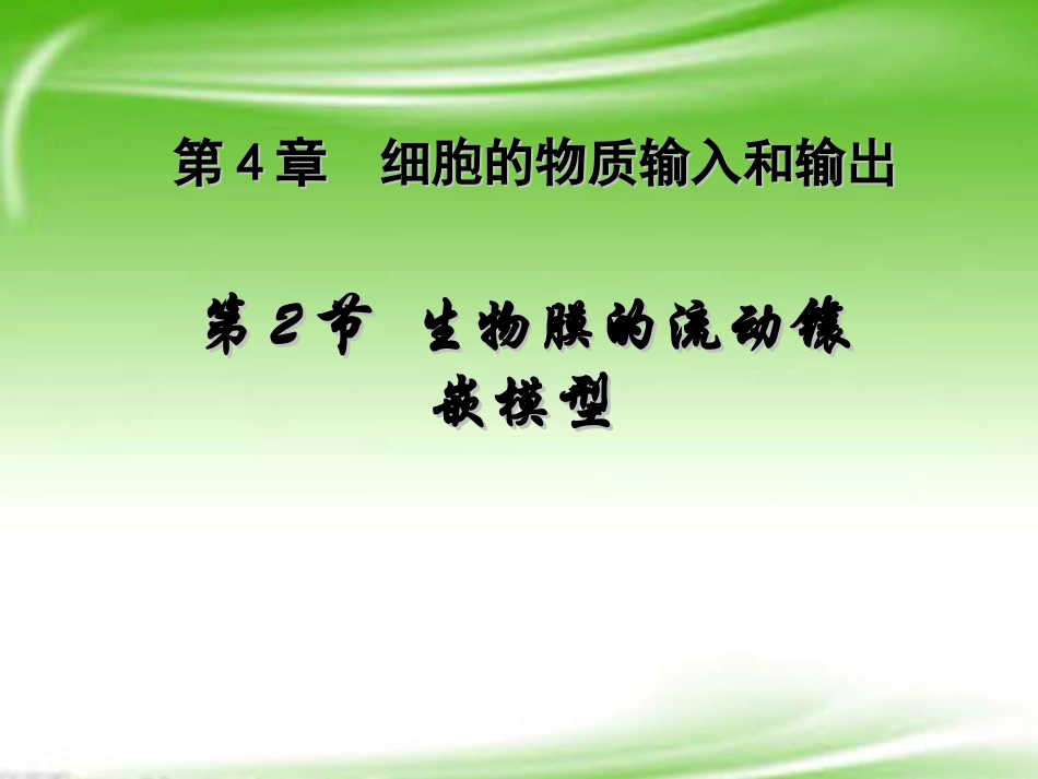 云南省西盟佤族自治县第一中学高考生物总复习-4.2《生物膜的流动镶嵌模型》课件-新人教版必修1_第1页