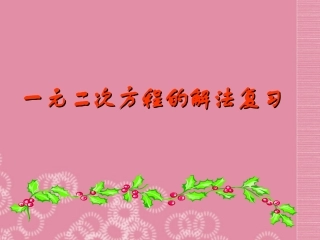 浙江省杭州市萧山区党湾镇初级中学八年级数学下册《第二章-2.2一元二次方程的解法复习》课件-浙教版