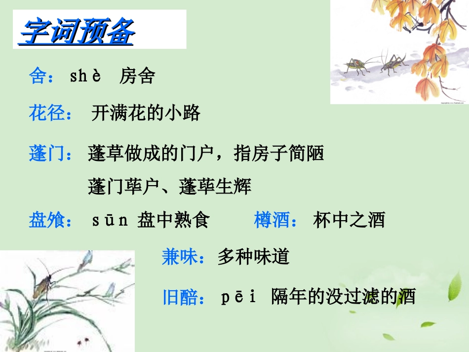 【优化教案】高中语文《客至》教学课件-苏教版选修《唐诗宋词选读》_第3页