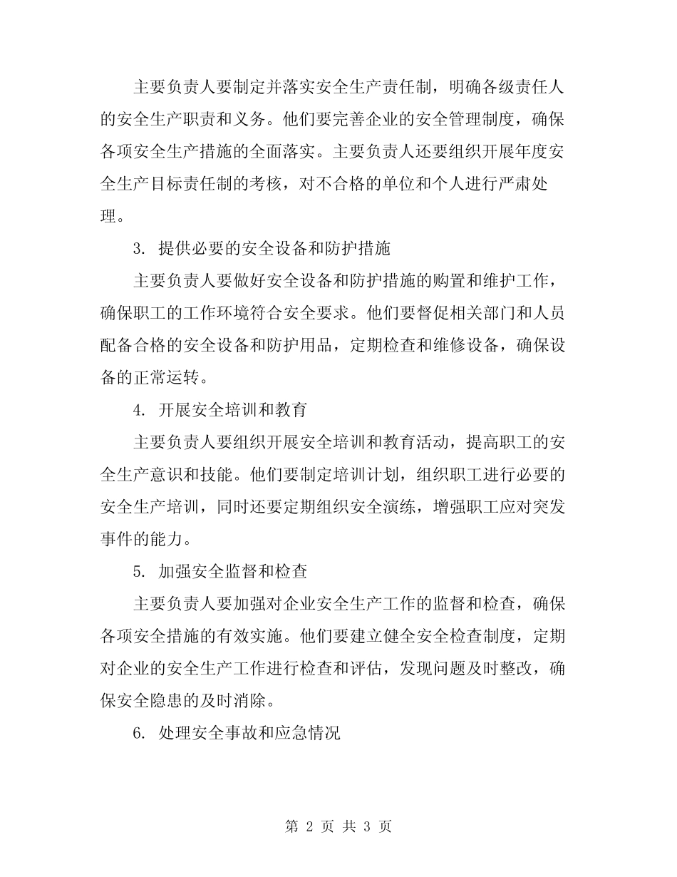 2024年主要负责人安全生产职责_第2页