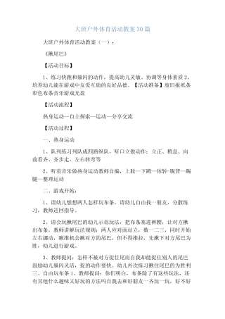 大班户外体育活动教案30 