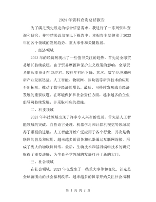 2024年资料查询总结报告 