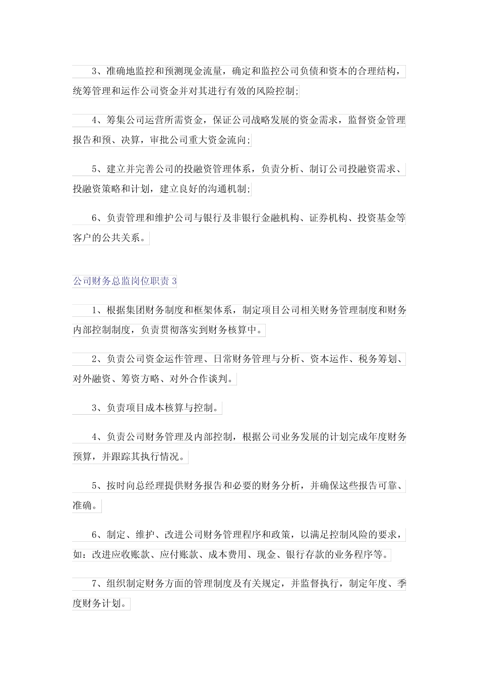 公司财务总监岗位职责 _第2页