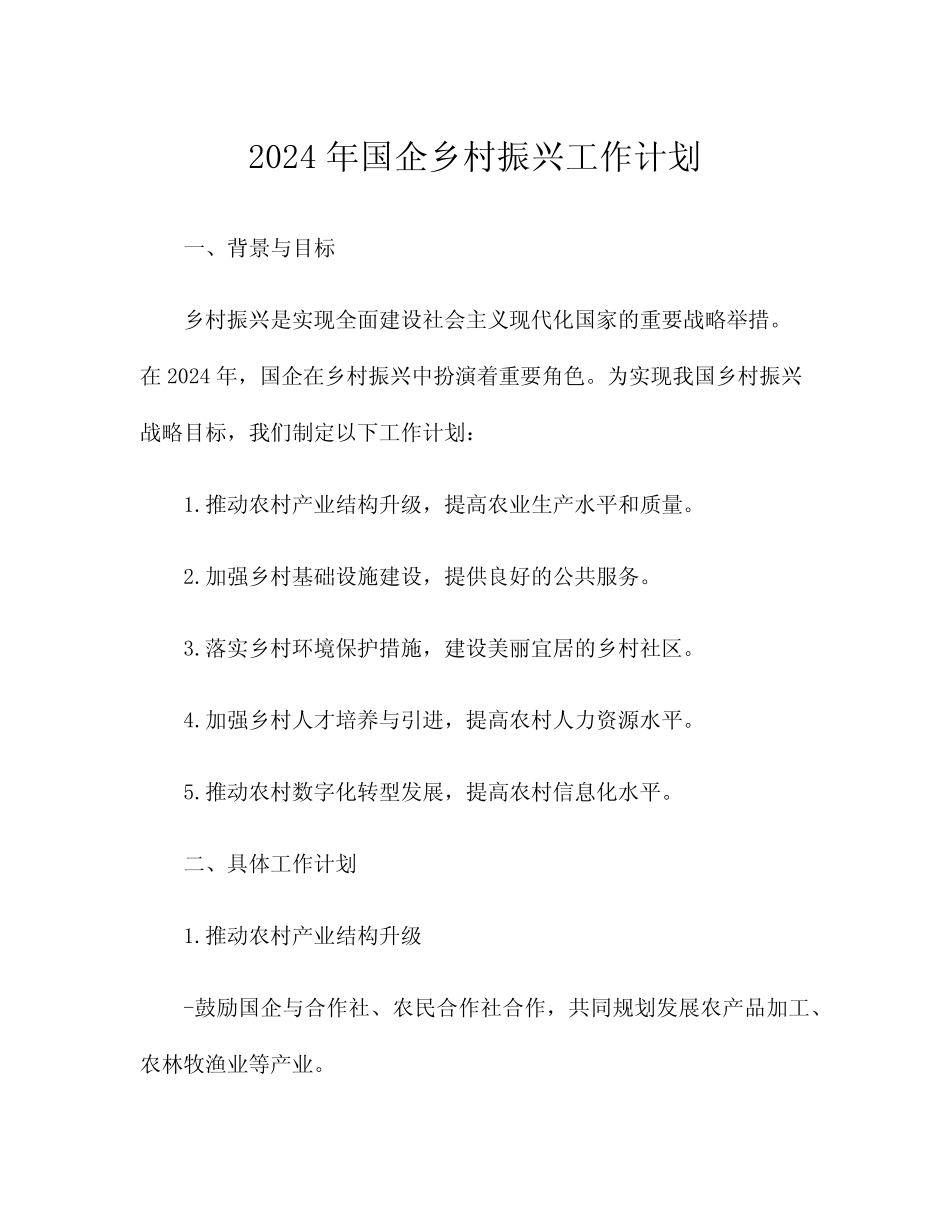 2024年国企乡村振兴工作计划_第1页