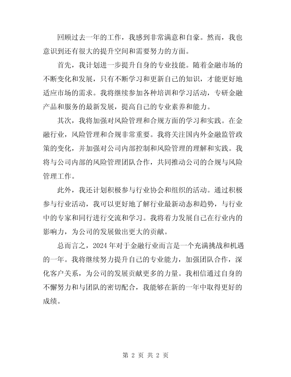 2024年金融工作总结以及来年计划_第2页