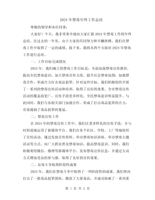 2024年禁毒年终工作总结