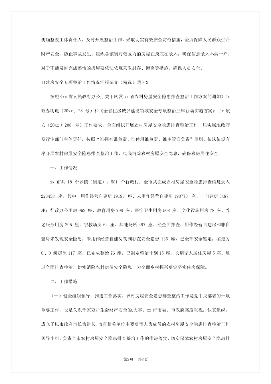 2024年自建房安全专项整治工作情况汇报_第2页