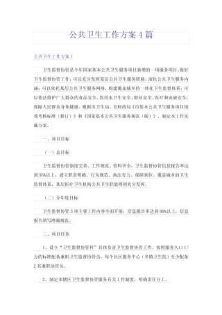 公共卫生工作方案4