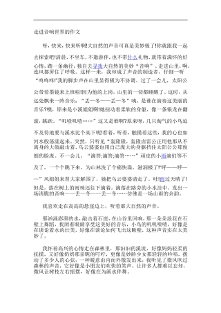 走进音响世界的作文
