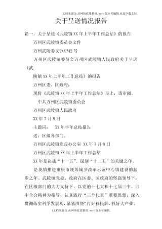 关于呈送情况报告doc 