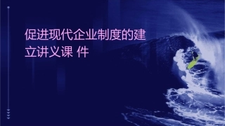 促进现代企业制度的建立讲义课件1