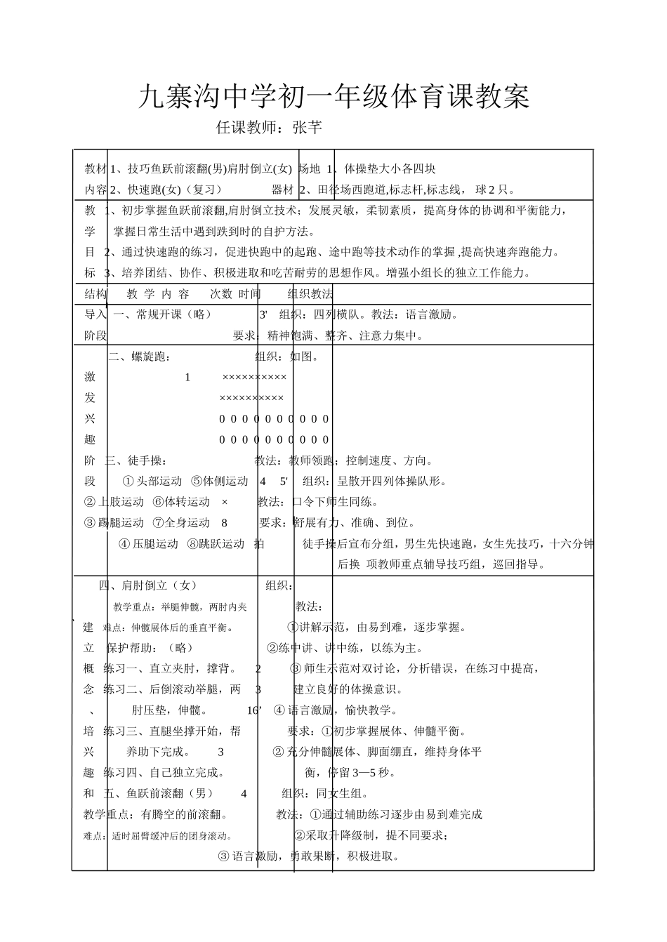 初一体育课教案_第1页