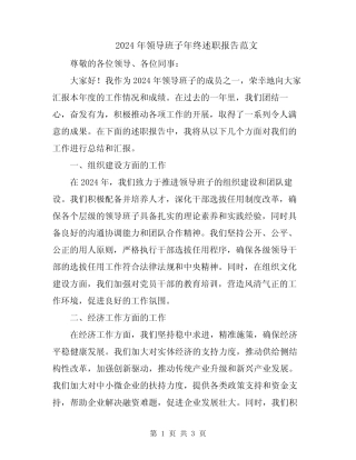 2024年领导班子年终述职报告范文