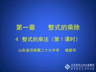 整式的乘法（一）