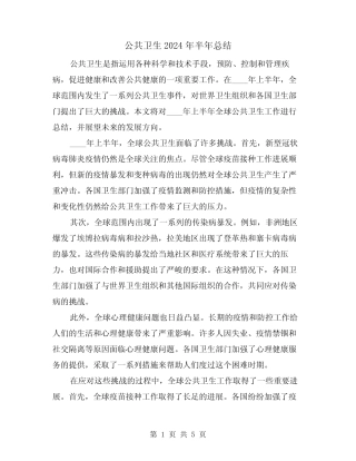 公共卫生2024年半年总结(2)