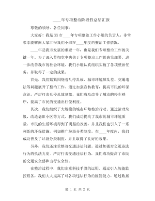 2024年专项整治阶段性总结汇报