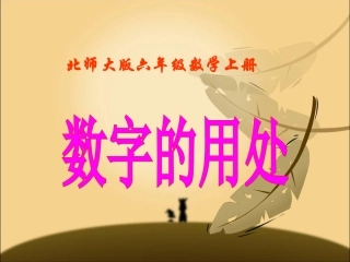 （北师大版）六年级数学上册课件数字的用处1