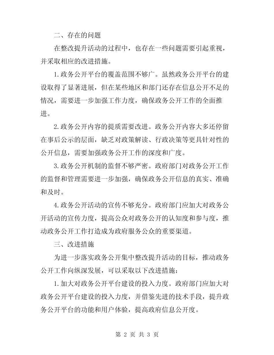 2024年政务公开集中整改提升活动落实情况总结 _第2页