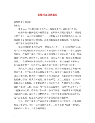 客服转正自我鉴定2 