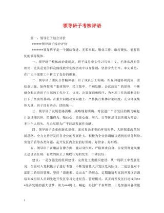 领导班子考核评语2 