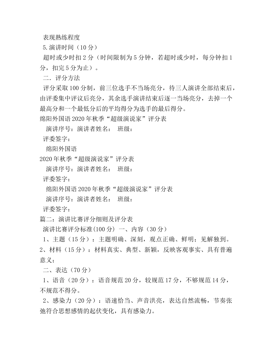 演讲比赛评分细则 _第2页