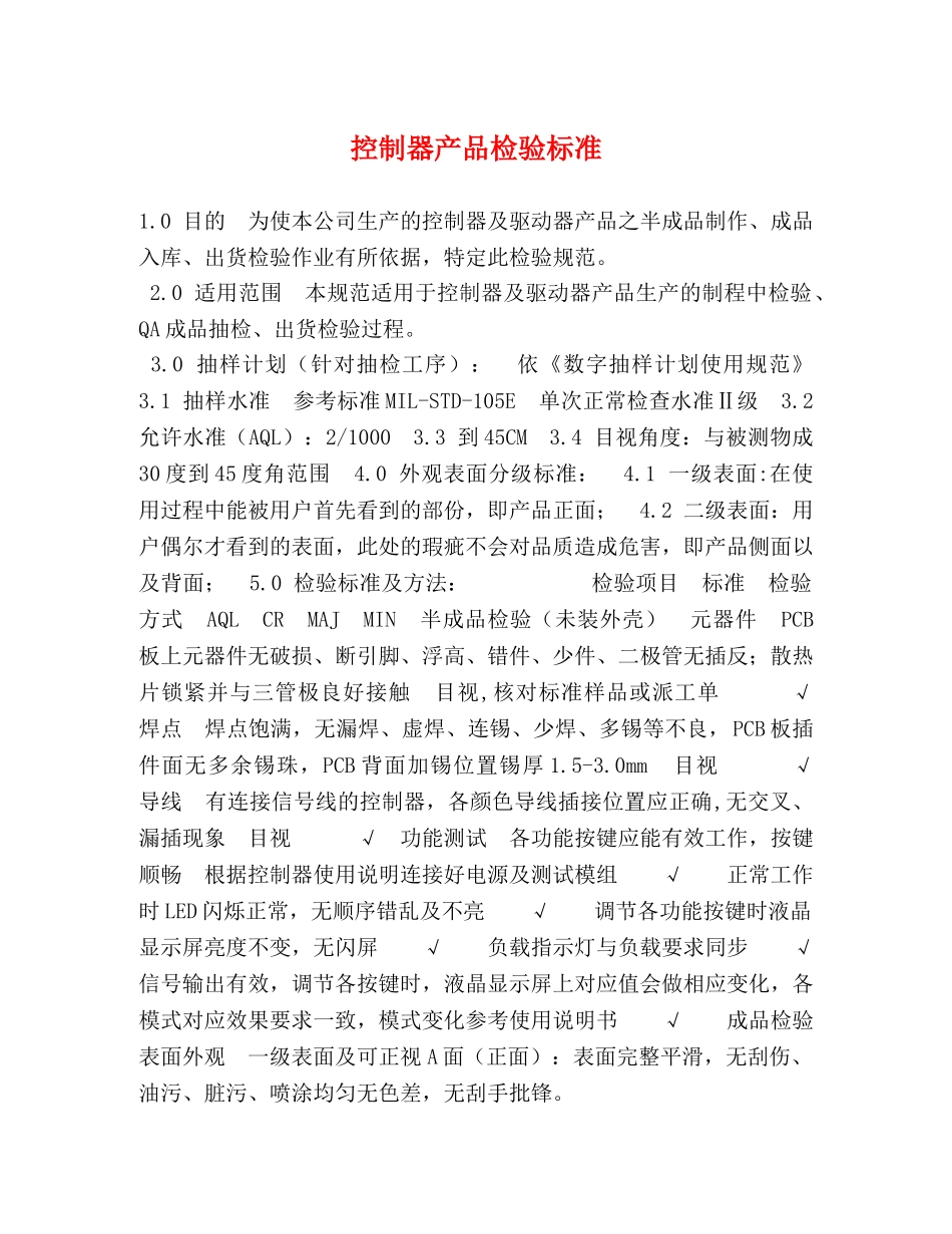 器产品检验标准 _第1页