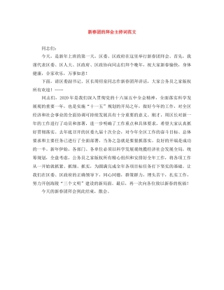 新春团的拜会主持词范文 