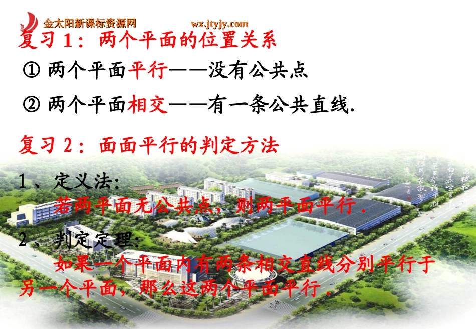225_平面与平面平行的性质_课件3(新人教版A必修2)_第2页