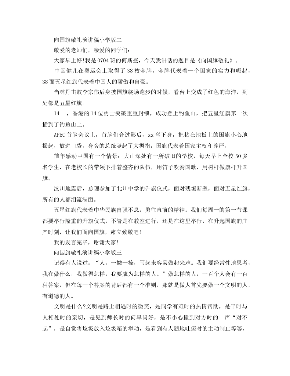 向国旗敬礼演讲稿小学版 _第2页