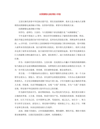 向国旗敬礼演讲稿小学版 