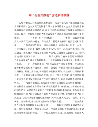 用“组合式报道”营造和谐氛围 
