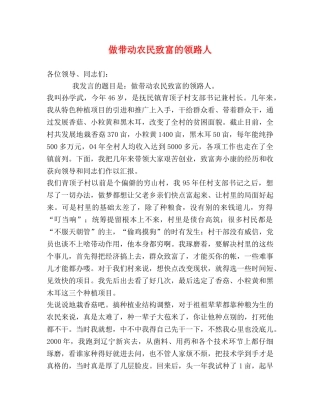 做带动农民致富的领路人 