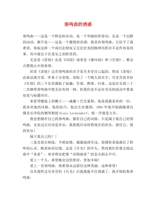 奏鸣曲的诱惑 