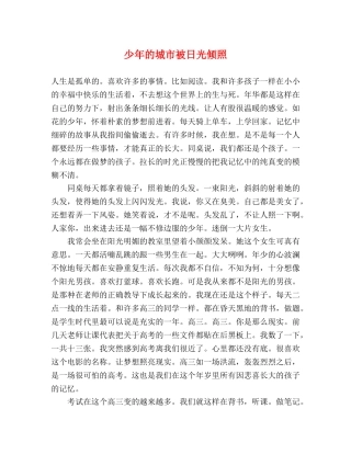 少年的城市被日光倾照 
