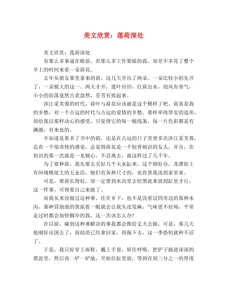 欣赏莲荷深处 _第1页