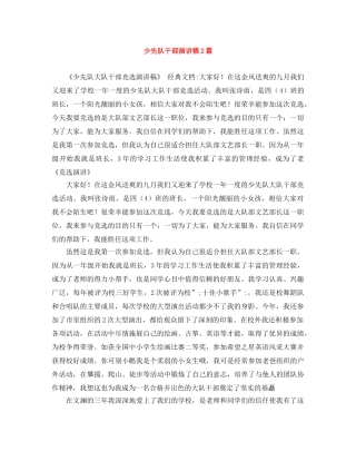 少先队干部演讲稿2篇 