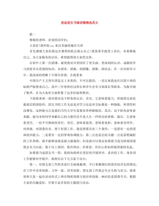 竞选团支书演讲稿精选范文 