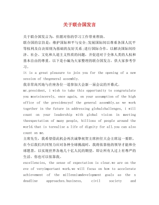 关于联合国发言 