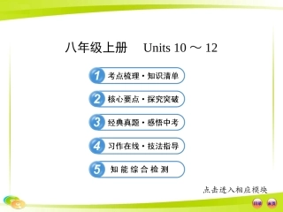 2013版初中英语全程复习方略课件（教材复习案）八年级上册Units10-12（人教版）