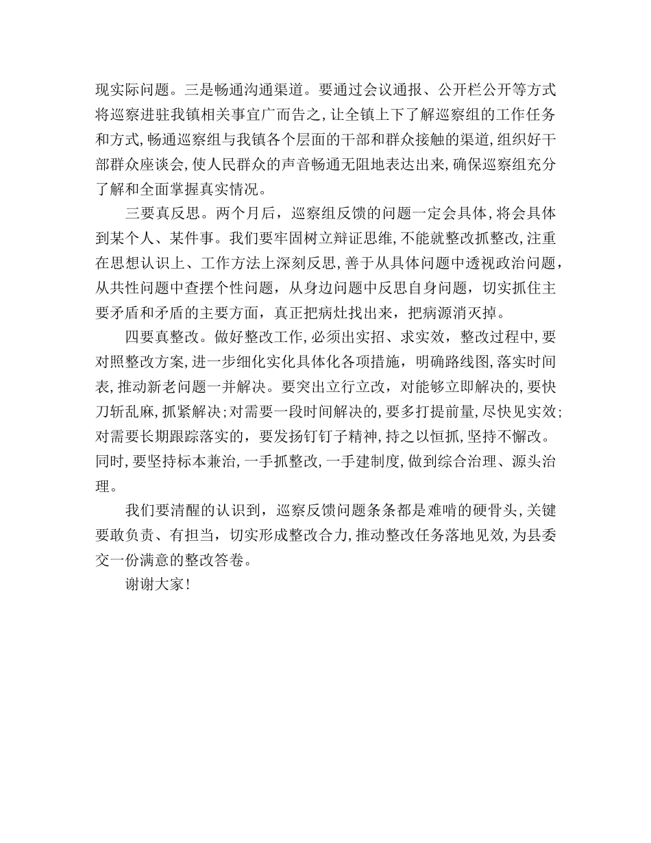 巡察动员会表态发言(镇) _第2页