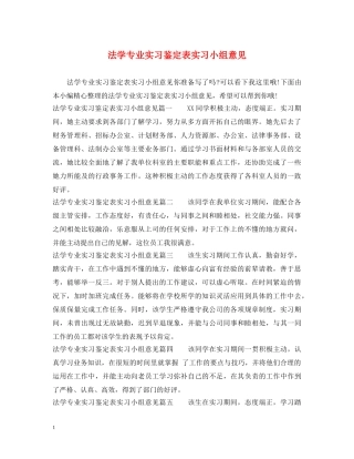 法学专业实习鉴定表实习小组意见 