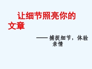 中考语文作文辅导课件 让细节照亮你的文章